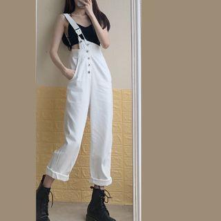 Single-strap Wide-leg Jumper Pants