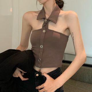 Halter-neck Cropped Camisole Top / Halter-neck Bodycon Sleeveless Dress