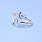 Leaf Open Ring 1 Pc - Leaf Open Ring - Silver - One Size