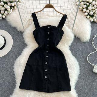 Sleeveless Single Breasted Dress