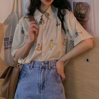 Short-sleeve Graphic Print Shorts