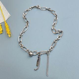 Fringed Stainless Steel Choker Silver - One Size