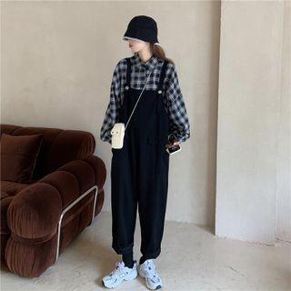 Long Sleeve Plaid Shirt / Jumper Pants