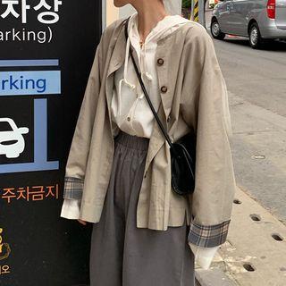 Button Jacket / Plain Blouse / Straight Fit Pants