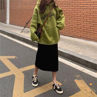 Letter Embroidered Oversized Hoodie