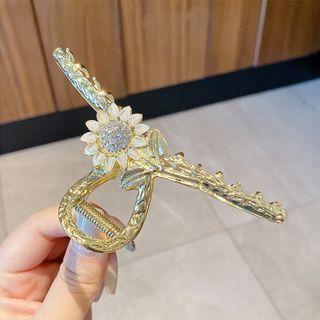 Flower Rhinestone Hair Claw As Shown In Figure - One Size