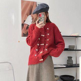 Toggle Embroidered Cardigan