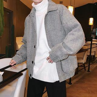 Pocket Detail Lantern-sleeve Coat
