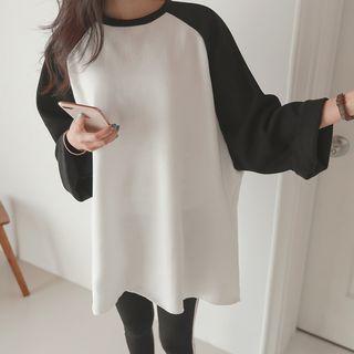 Brushed Fleece Lined Raglan-sleeve T-shirt
