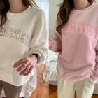 Letter Embroidered Dumble Sweatshirt