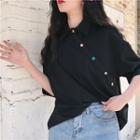 Asymmetric Polo Shirt Black - One Size