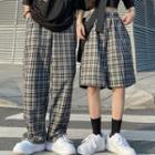 Plaid Straight Cut Shorts / Pants