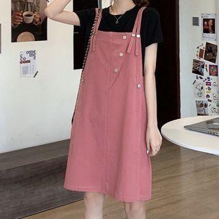 Short-sleeve T-shirt / A-line Pinafore Dress