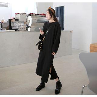 Lettering Cotton Long T-shirt Dress