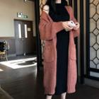 Plain Loose-fit Cardigan / Plain Turtle-neck Slim-fit Sleeveless Dress