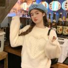 Heart Sweater Milky White - One Size
