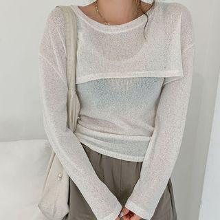 Set: Bolero + U-neck Sheer Tank Top