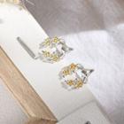 Deer & Flower Earring R582 - Gold & Silver - One Size