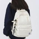 Set: Number Embroidered Backpack + Bag Charm + Badge