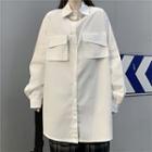 Long-sleeve Cargo Shirt White - One Size