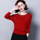 Jacquard 3/4-sleeve Top