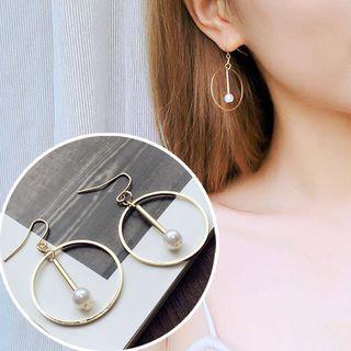 Faux Pearl Hoop Earring
