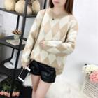 Loose-fit Drop-shoulder Quilted Sweater