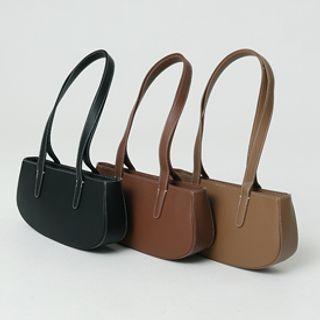 Stitched Zipped Pleather Shoulder Bag