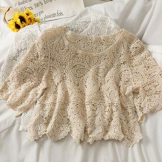 Loose-fit Sheer Jacquard Top