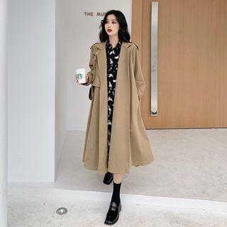 Buckled-waist Trench Coat
