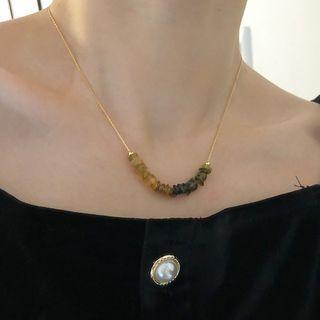 Geometry Necklace Green & Yellow & Gold - One Size
