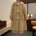 Plain Furry Coat As Shown In Figure - One Size