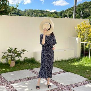 Pattern Boxy Long Dress