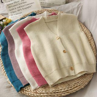 Button-down Knit Vest In 7 Colors