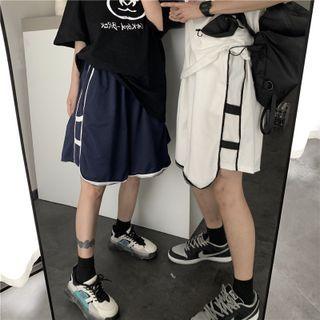 Drawstring Waist Contrast Trim Sport Shorts
