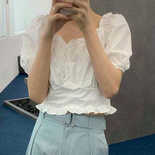 Short-sleeve Top White - One Size