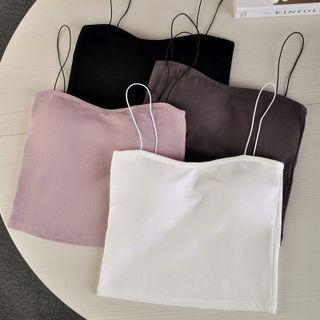 Plain Cropped Camisole Top / Set Of 2