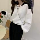 Two Tone Sweater White - One Size