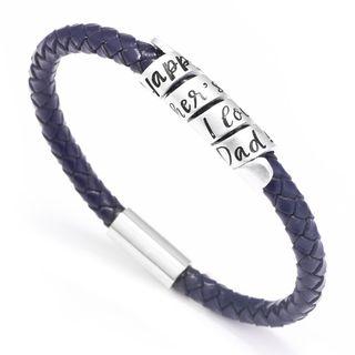 Lettering Woven Leather Bracelet