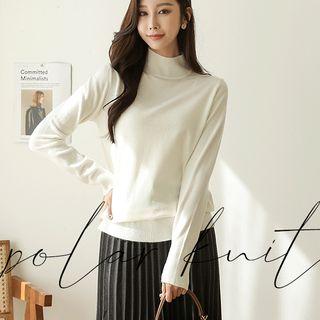 High-neck Knit Top In 10 Colors