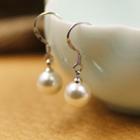 Faux-pearl Drop Earring 1 Pair - Silver - One Size