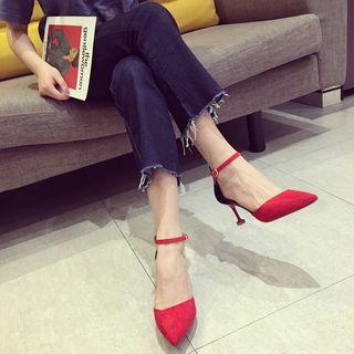 High-heel Velvet Sandals