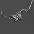 Butterfly Pendant Sterling Silver Necklace 1 Pc - Silver - One Size