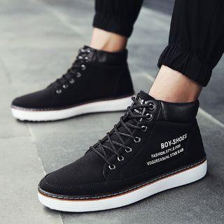 Lettering High Top Lace-up Shoes