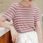 Striped Short-sleeve T-shirt 5302 - T-shirt - One Size