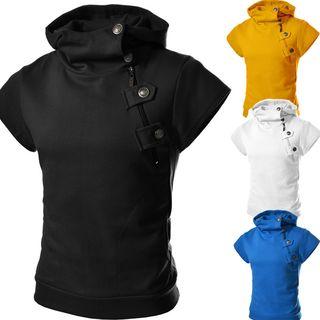 Short-sleeve Stand-collar Top