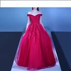 Off-shoulder Lace Appliqu  Ball Gown