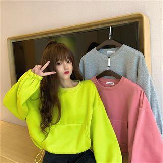 Fleece-lined Cropped Sweatshirt