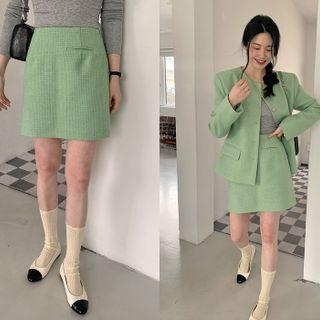 Welt-pocket Waffle Miniskirt