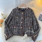 Round-neck Color Block Long-sleeve Jacket